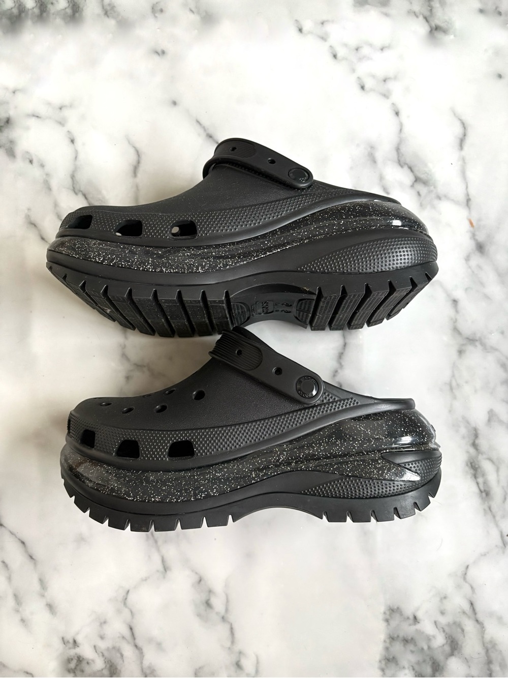 Crocs Black Glitter Platform Women’s Size 10